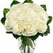 One Dozen White Roses (Free Vase)