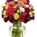 Benchmark Bouquets 20 stem Rainbow Mini Carnations, With Vase